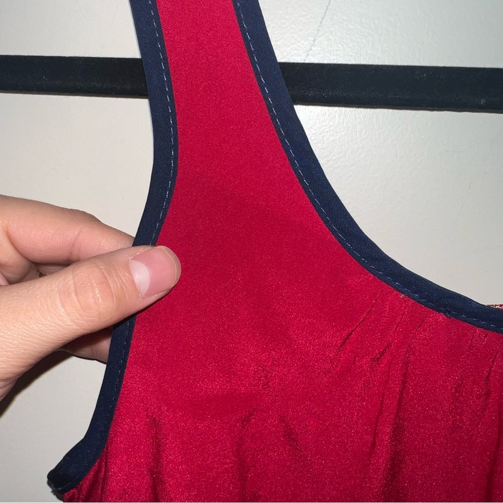 Amanda Uprichard AU Vintage 100% Silk Red Tunic Tank Dress Size: Petite - Picture 8 of 8
